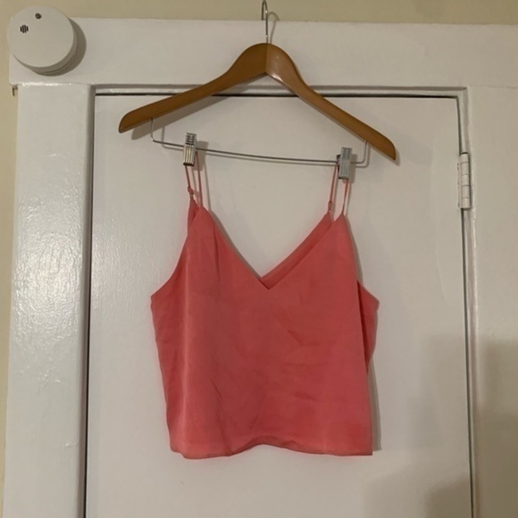 Express Peach Satin Crop Top Size Small - Picture 1 of 6